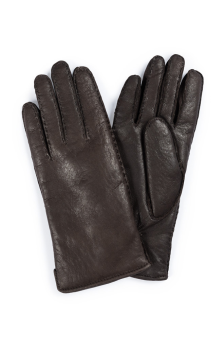 "Jenna" dunkelbraune Handschuhe aus 100% Lammfell